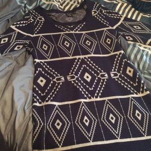 Navy/white sweater dress